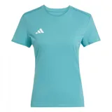 Remera deportiva Adidas Adizero Essentials Running, color celeste con logo blanco en el pecho.