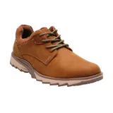 Zapato acordonado color marrón de cuero y gamuza, con suela de goma con tecnología Honey Foam y plantilla de algodón orgánico.