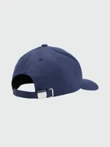 Gorra de béisbol azul marino de algodón con logo "BOSS" bordado en 3D en el frente.
