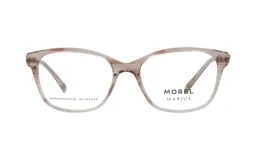 Armazones de acetato con diseño elegante, de forma estilizada y color gris claro.