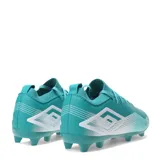 Championes de fútbol Umbro Vibe HG blancos con detalles en fucsia y celeste.