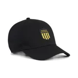 Gorra de béisbol negra con el escudo del Club Atlético Peñarol bordado en amarillo en el frente.