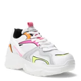 Championes urbanos Miss Carol modelo Marue, color blanco con detalles en rosa, naranja, gris y amarillo.