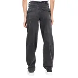 Pantalón cargo negro de corte holgado, con bolsillos laterales y traseros con solapa.