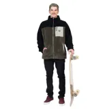 Canguro Volcom Flow multicolor con cierre frontal, cuello alto y bolsillo en el pecho.