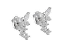 Caravanas de plata 925 con diseño de mariposa y circonitas brillantes.