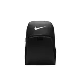 Mochila Nike Brasilia X-Large Backpack 9.0 de color negro, con gran capacidad y múltiples compartimentos. Presenta el logo Nike en blanco en la parte superior frontal y un bolsillo frontal inferior liso.