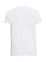 Remera deportiva Under Armour Campus Core SS, color celeste con logo estampado en el pecho.