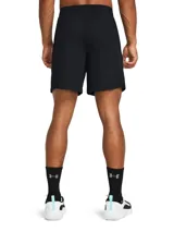Short deportivo Under Armour UA Zone 7, color negro con logo blanco estampado en la pierna izquierda.