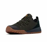 Zapatillas urbanas Columbia Fairbanks Low, color negro con suela marrón y detalles en gris.
