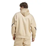 Canguro Adidas Z.N.E color beige con capucha y logo de la marca en el pecho. Presenta bolsillo tipo canguro y detalles en negro en las mangas.