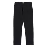 Pantalón de jean celeste de corte recto, con cinco bolsillos, confeccionado en algodón y poliéster con spandex.