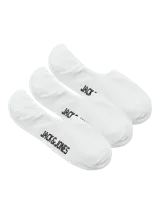 Pack de tres pares de medias invisibles blancas con logo Jack & Jones en negro.