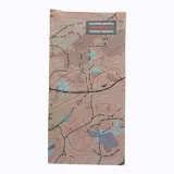 Cuello unisex de diseño gráfico en tonos beige y azul, ideal para actividades al aire libre.
