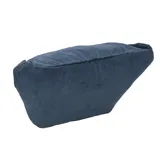 Riñonera Rip Curl modelo Revival Cord, color azul marino, confeccionada en pana (corduroy) con cierre principal. Presenta el logo de la marca bordado en el frente con efecto arcoíris.