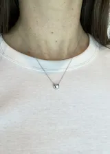 Collar plateado con dije de corazón.