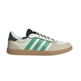 Championes Adidas Breaknet Sleek, de caña baja, color blanco con detalles en verde y suela marrón.
