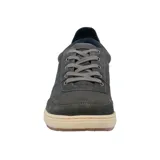 Championes urbanos Hush Puppies modelo Draper, color azul marino, confeccionados en cuero, con cordones grises, plantilla Smart Foam® y suela de goma color beige.
