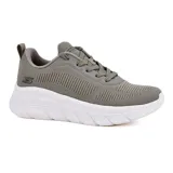 Championes deportivos Skechers Bobs B Flex Flying Hi color gris, para mujer. Capellada tejida con cordones, plantilla acolchada Skechers Memory Foam y suela flexible con buena tracción.