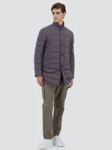 Chaqueta de vestir gris rellena de plumas, marca Herno, modelo IL Cappotto Legend.