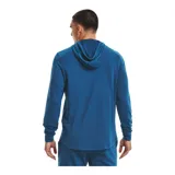Buzo Under Armour Rival Terry de hombre, color gris jaspeado, con capucha y cordones ajustables. Logo de la marca estampado en el pecho.