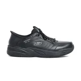 Championes deportivos Skechers Slip-ins Relaxed Fit: Durham - Delvor, color negro. Capellada de cuero y material sintético con cordones, plantilla acolchada Skechers Air-Cooled Memory Foam y tecnología Heel Pillow.
