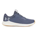 Championes Under Armour Charged Aurora para mujer, color negro con detalles en gris y suela blanca.