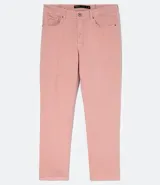 Pantalón de sarga color rosa, de corte recto.