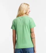 Blusa básica de algodón color tostado, de manga corta con dobladillo y nudo frontal.