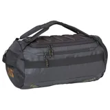 Mochila unisex negra convertible en bolso duffel, con amplio compartimento principal, bolsillo interior con cierre, compartimento acolchado para portátil de 15 pulgadas, panel trasero con riel moldeado de EVA, bolsillo lateral largo con cierre, bolsillo lateral de malla con cierre y correas de hombro acolchadas Airmesh.