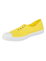 Zapatillas Natural World modelo Greece, color verde agua, sin cordones, fabricadas en España con algodón orgánico y suela de goma.