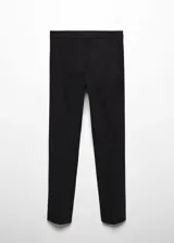 Pantalón de vestir azul marino, de corte skinny, con cierre lateral en el tobillo.