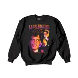 Buzo negro de algodón con estampado de Luis Miguel.