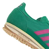 Championes Adidas SL 72 OG W, color verde con detalles en rosa y suela marrón.
