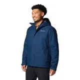 Campera impermeable Columbia Hikebound II Insulated para hombre, color azul marino. Cuenta con tecnología Omni-Tech™ impermeable y transpirable, forro termorreflectante Omni-Heat™, capucha ajustable, cierre frontal con solapa, bolsillos con cremallera y puños ajustables.