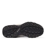 Bota de trekking de caña media Columbia Crestwood Mid Waterproof, color gris con detalles en rojo. Capellada de cuero, malla y cincha, con tecnología impermeable Omni-Tech.