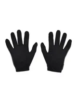 Par de guantes Under Armour Storm Run Liner negros, ligeros y elásticos, con logo reflectivo en el dorso.