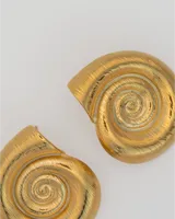 Aros tipo stud de acero quirúrgico hipoalergénico PVD, en forma de caracol.