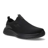 Championes slip-on Umbro New Flex para mujer, color negro, con capellada de tejido de punto y suela de goma. Presentan el logo de la marca en el lateral.