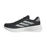 Championes de running Adidas Supernova Stride 2, color negro con detalles plateados y suela blanca.