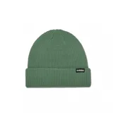 Gorro de lana verde con logo de la marca Etines en etiqueta cosida en el borde.