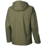 Campera impermeable Columbia Watertight II para hombre, color negro, con capucha ajustable, costuras selladas, bolsillos con cremallera y forro de malla transpirable.