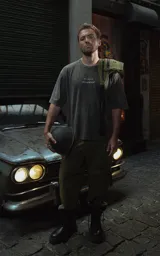 Remera negra con efecto gastado y estampado de los personajes de la película Bastardos Sin Gloria.