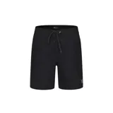 Short de baño negro con cordón ajustable en la cintura y logo de la marca en la pierna derecha.
