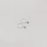 Aros argolla de plata 925 con dije colgante de circonia engarzada.