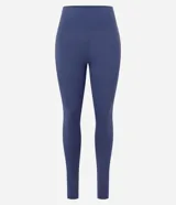 Calza legging deportiva color verde agua, de microfibra, con cintura ancha y bolsillos laterales.