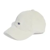 Gorra de béisbol Adidas color blanco hueso, confeccionada en pana con logo bordado en azul marino.