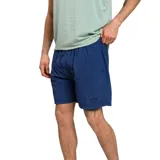 Short de baño azul marino de secado rápido con cintura elástica y logo de Umbro bordado en la pierna izquierda.