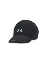 Gorro deportivo Under Armour Launch, color negro con logo reflectivo en el frente.