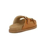 Sandalias Ramarim color marrón con dos tiras anchas ajustables con hebillas doradas.